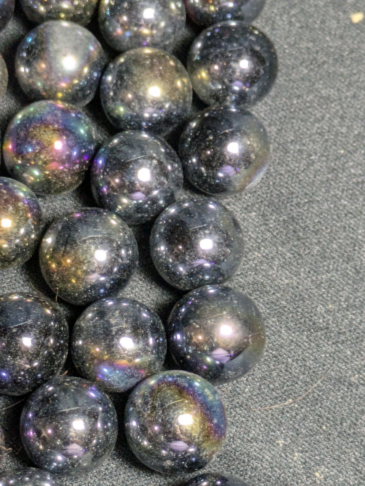 Lot of Vintage Purple 100 Glass Marbles In Jar