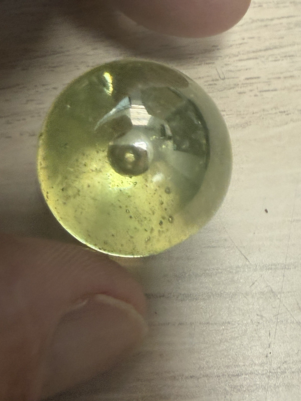 Vintage Vaseline Uranium Translucent Shooter Glass Marble .99 Inches