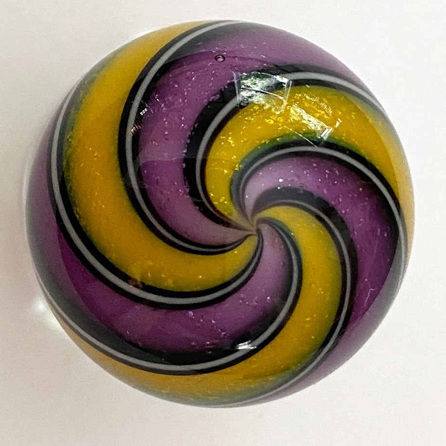 Hot House Glass Marble. 1.44 inch collectible 2011 dichroic swirl! Mint.