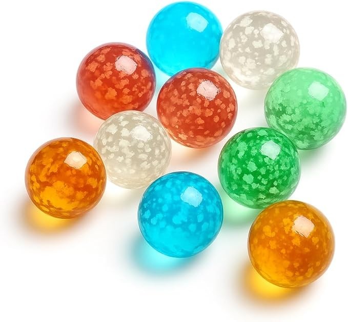 ARSUK 10pcs Large Handmade Glow in The Dark Doted Style Glass Marbles Sports…