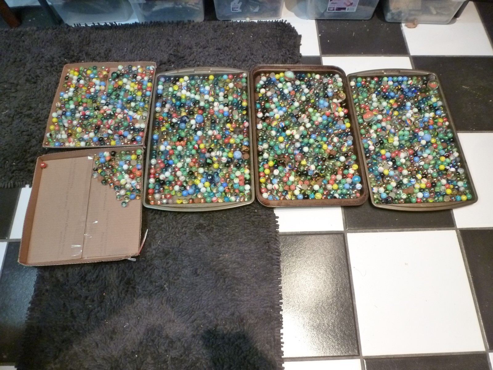 23 pounds Vintage Old Marbles Collection Akro? Peltier? Vitro? UV Glow