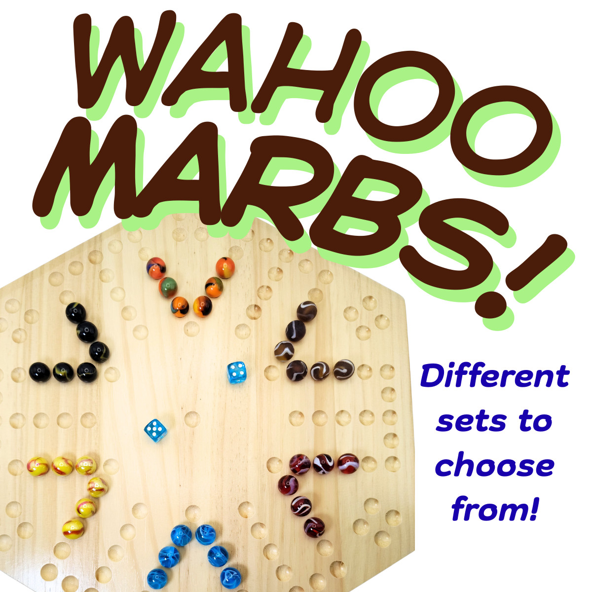 Vintage Marble Sets & Dice for WAHOO Boards! unique and fun marbles