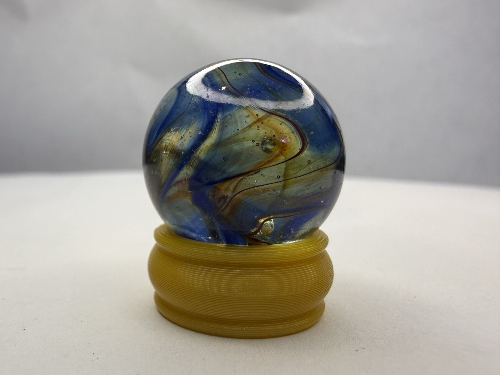 Glass .72” Marble With Display lot #8862 See Photos Description