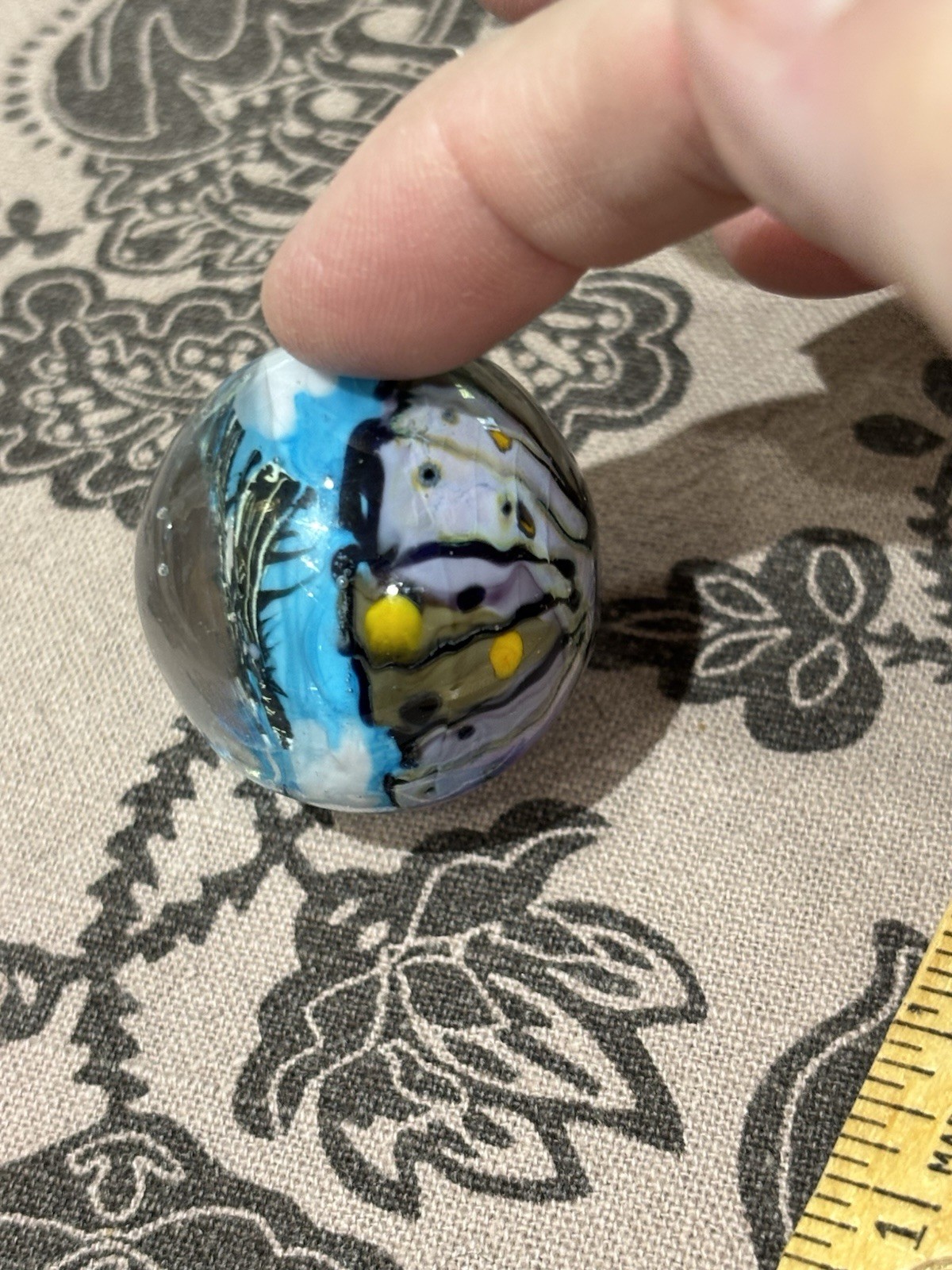 handmade glass marble Kansas City Hand Painted Enamel And Stringer