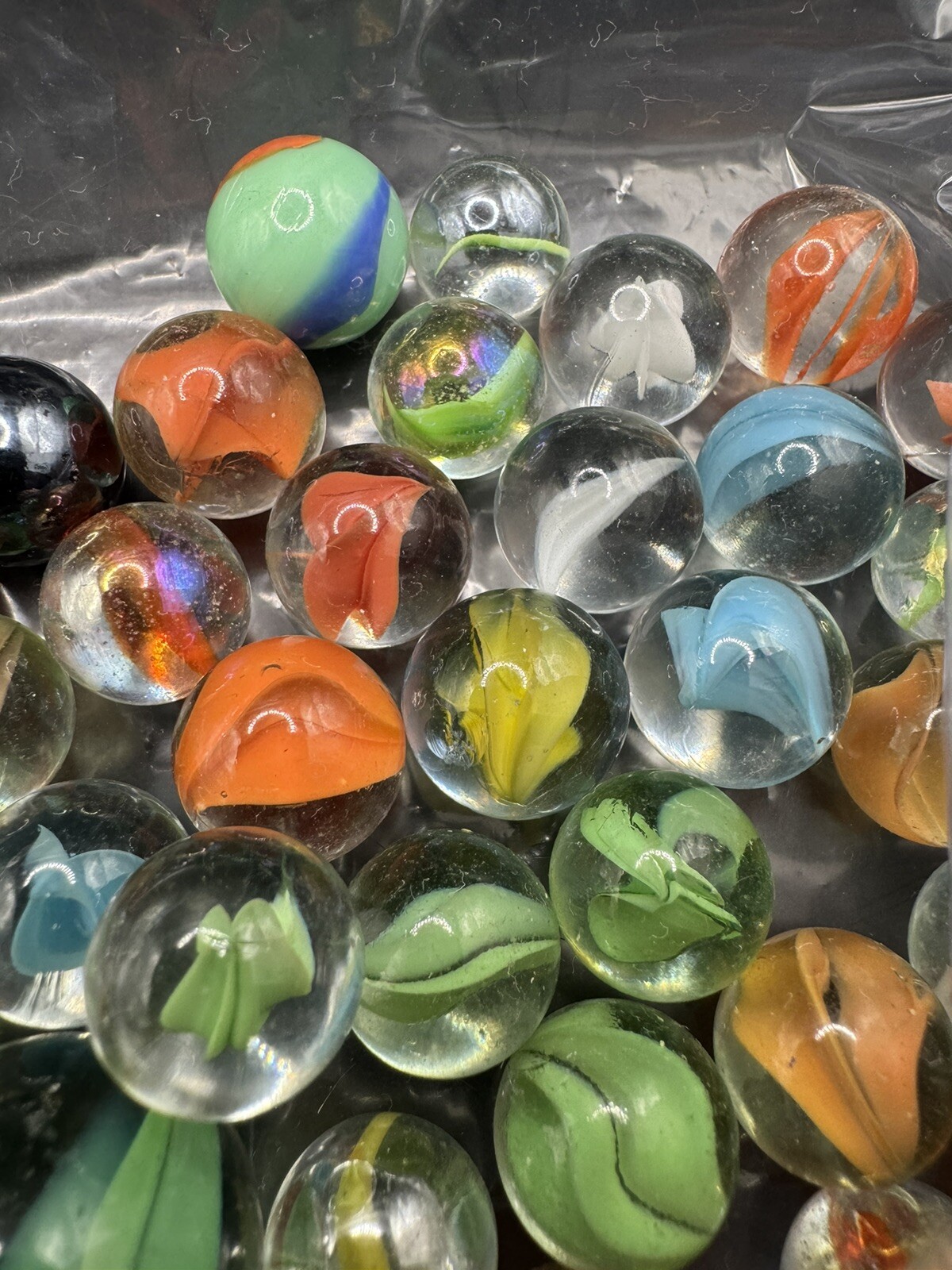 Lot of 80 Marbles. Mostly Swirl Design With A Few Unique Ones