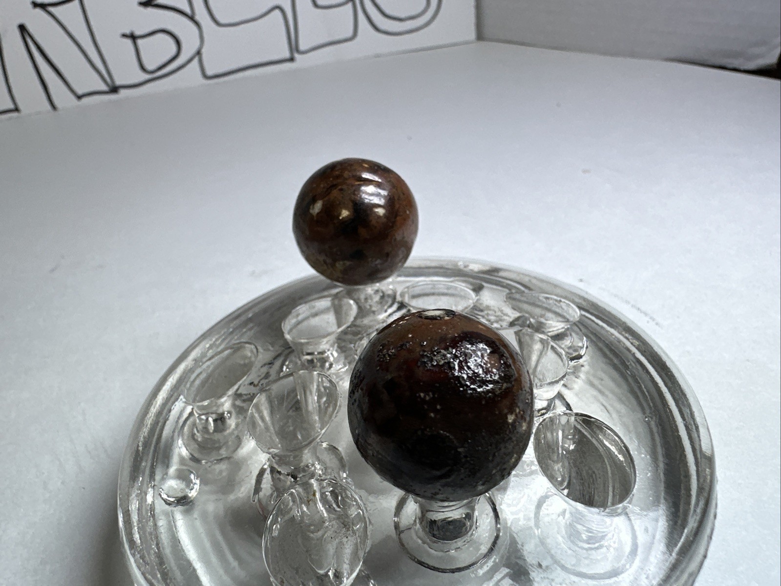 346 Lot Of 2 Vintage Handmade Clay Bennington Marbles! .850-.982” Shooters