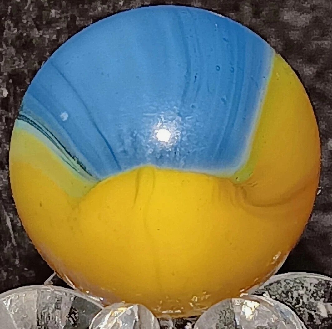 Vintage Akro Agate “PATCH” Marble. .67″ Mint. (HTF) EARLY TOP SHELF EXAMPLE.