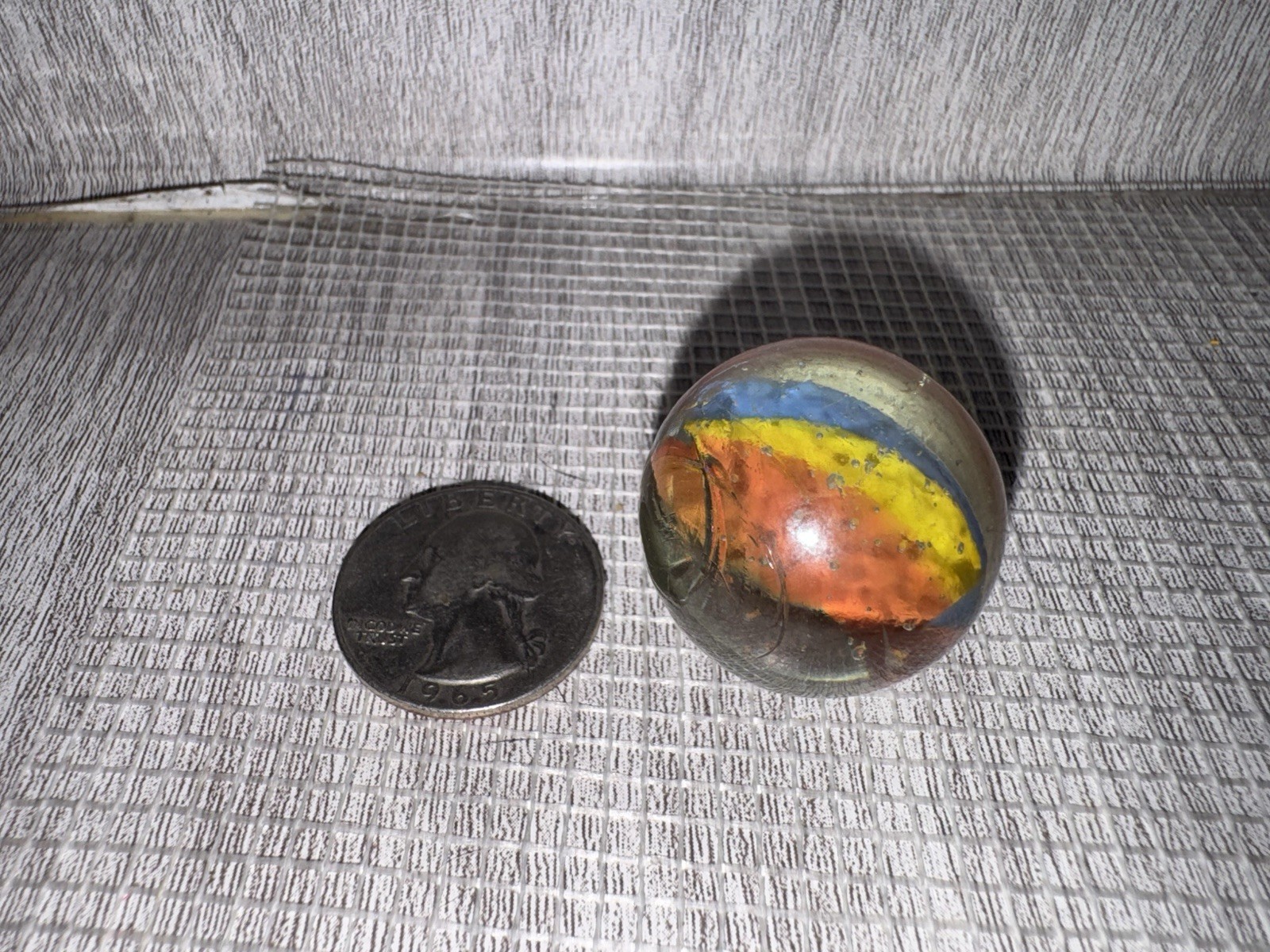 Vintage German Handmade Romanian Flag Shooter Marble