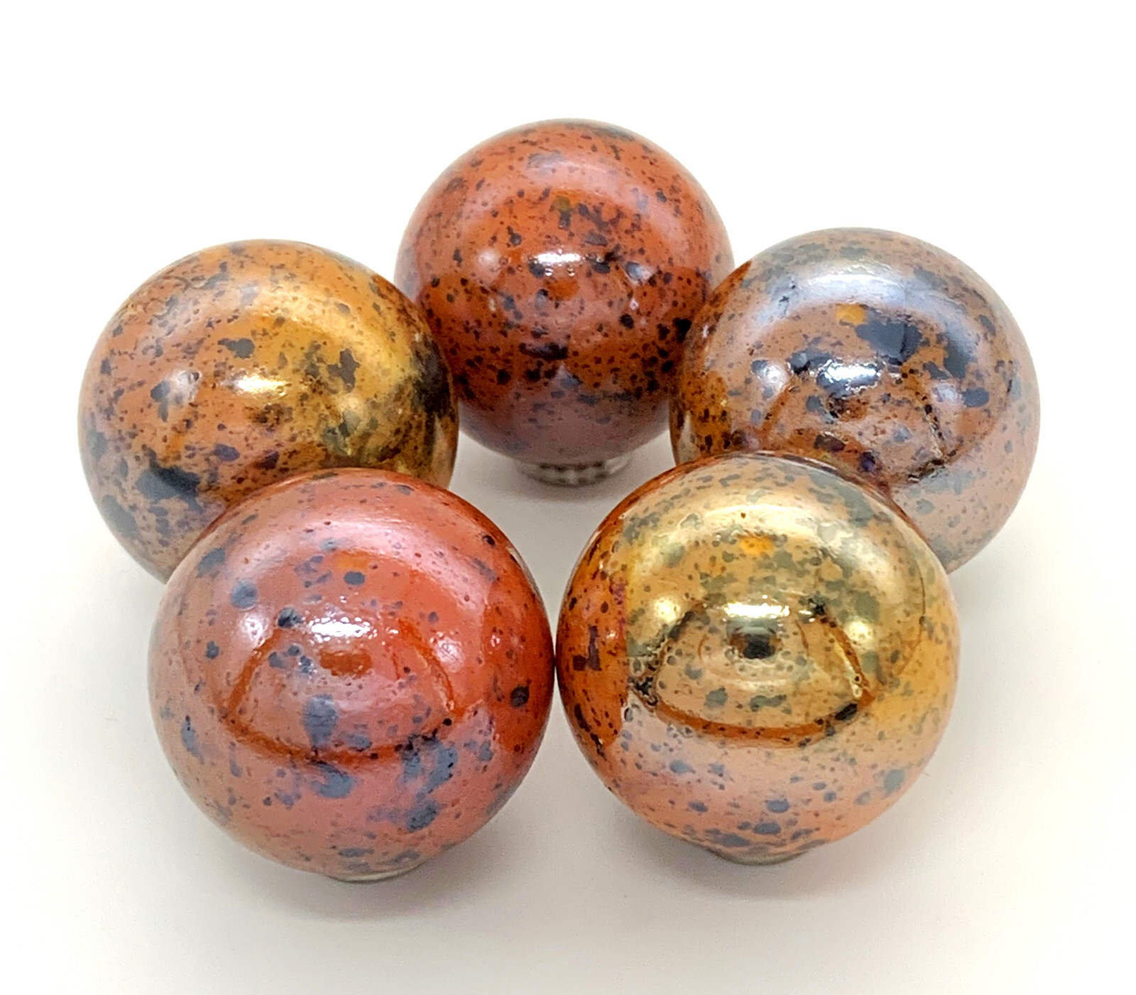 Pk of 5 – 25mm Leopard Early Edition Glass Mega Marbles Shooters VACOR 2006-2010