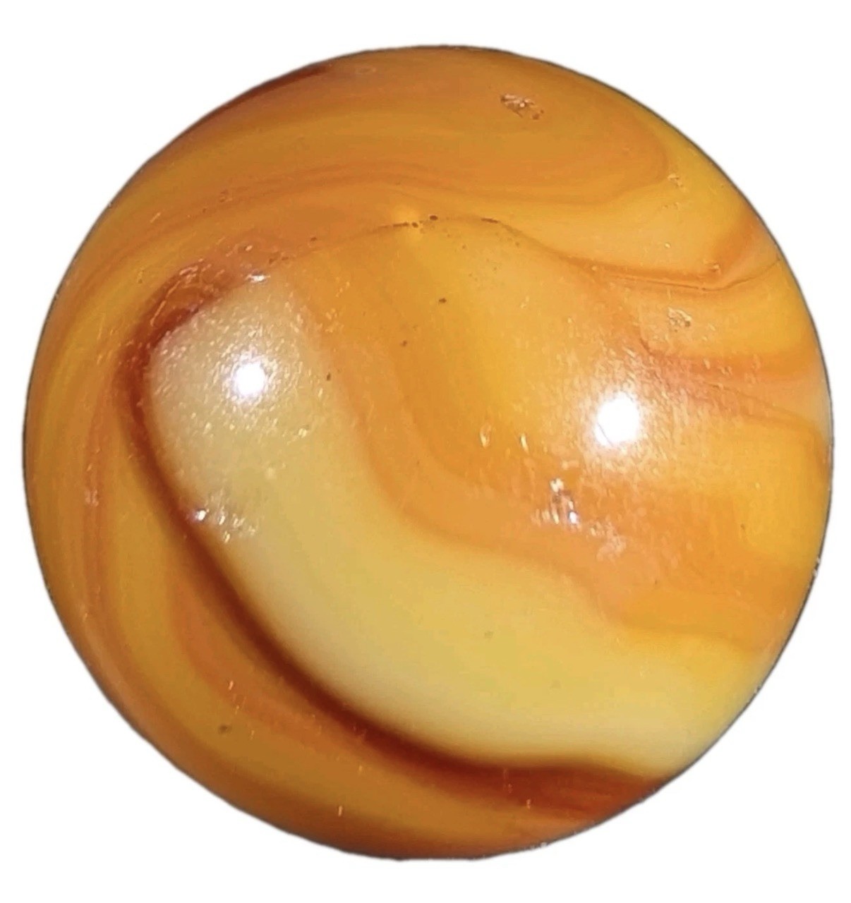 Alley Agate Co Swirl Flame WV Swirl Vintage Marble 21/32”