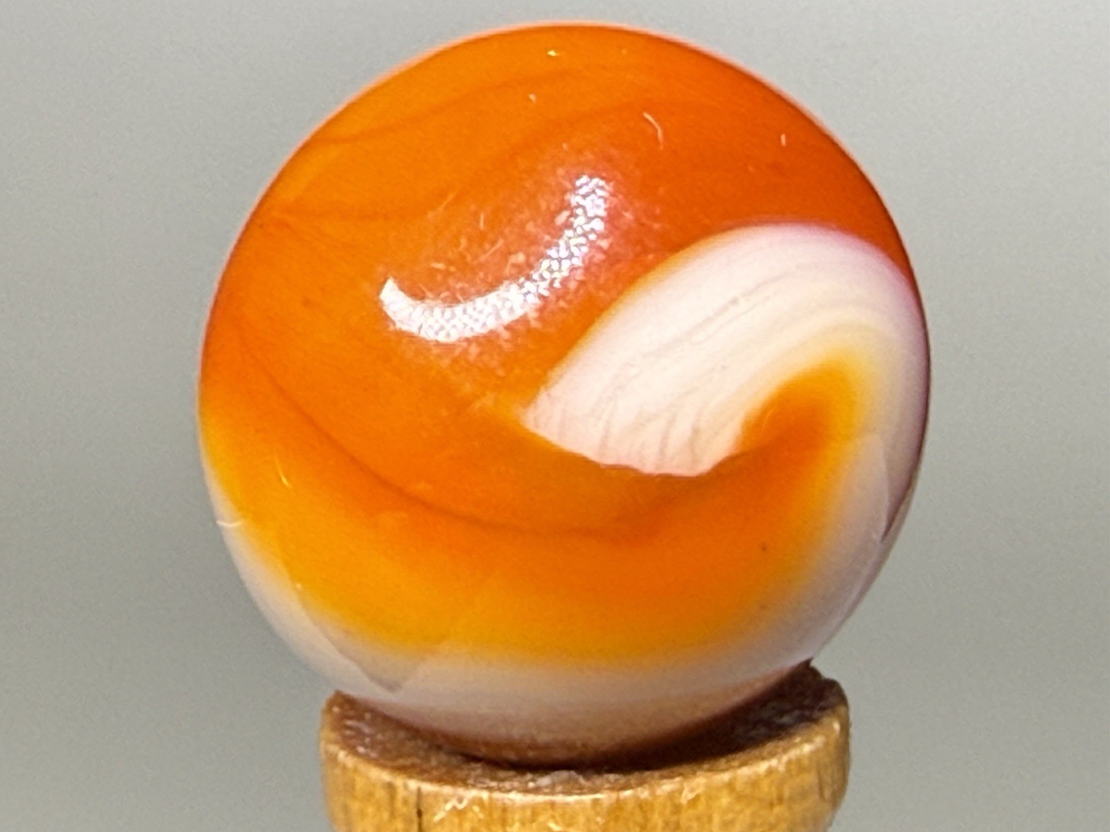 Akro Agate Multi Colored Special Corkscrew Marble UV Reactive .64” Mint
