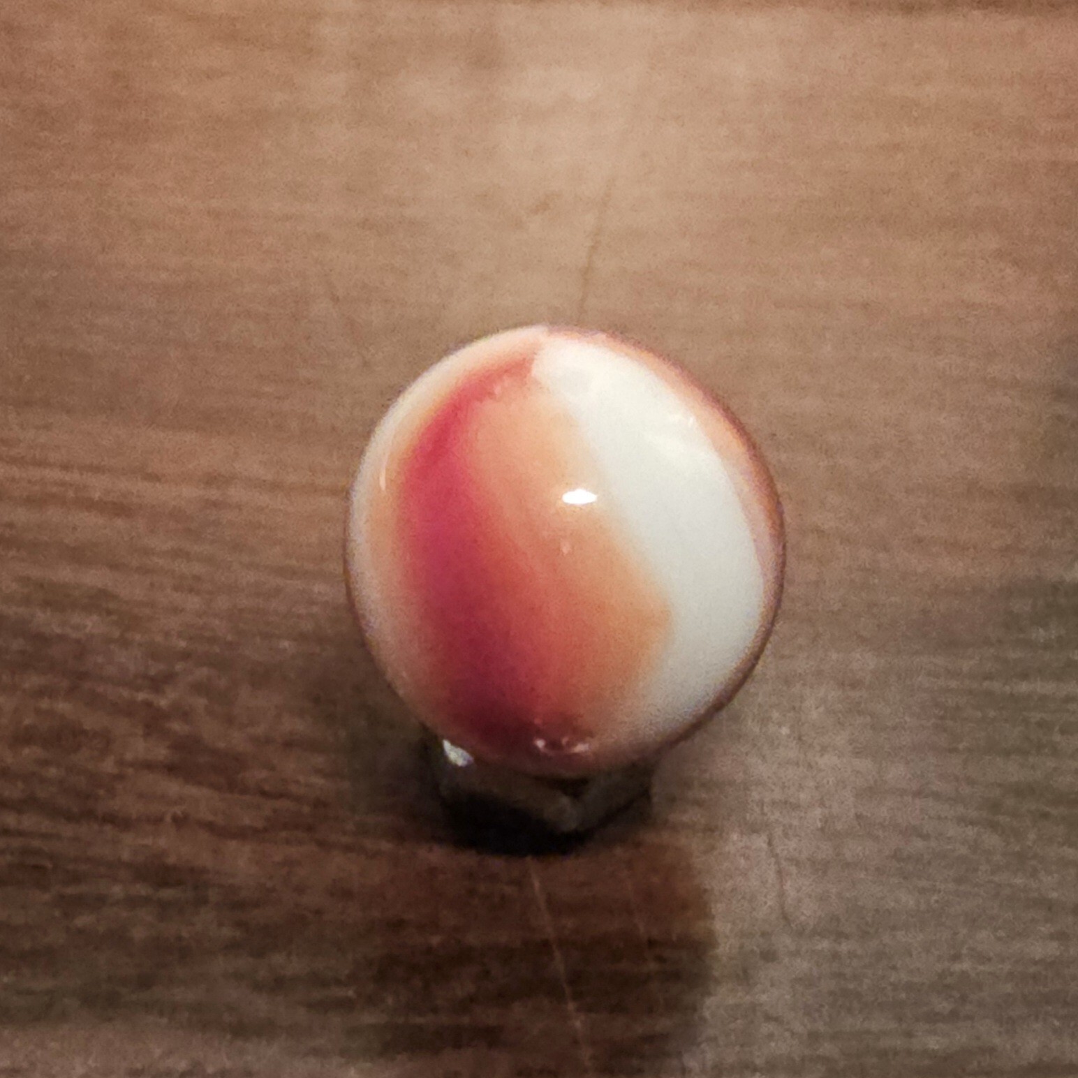 Vintage Marble King Rainbo Red Orange .61 Agate Glass Marble