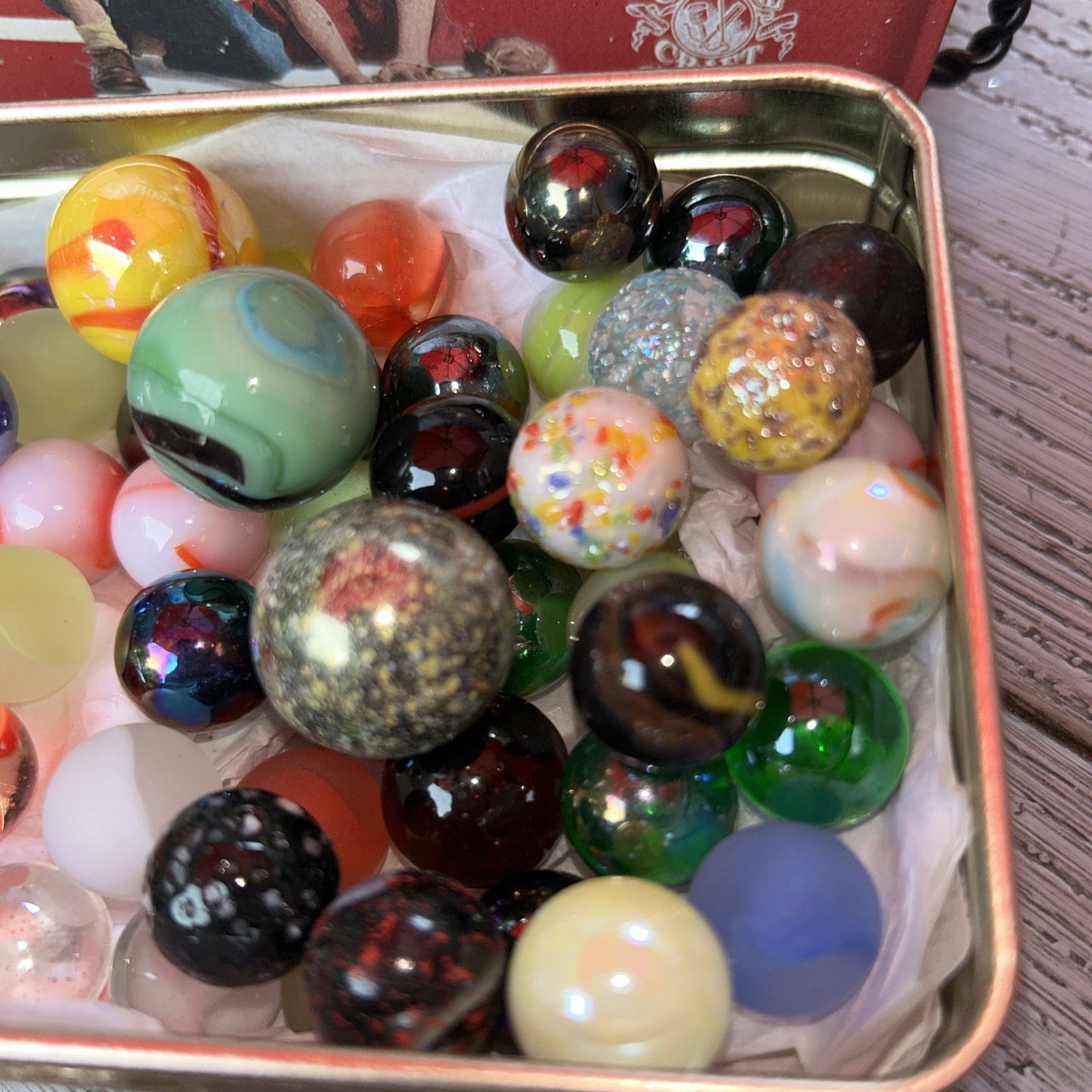 Channel Craft Marbles Shooting Game in Tin, Instructions Vintage Toys No Book