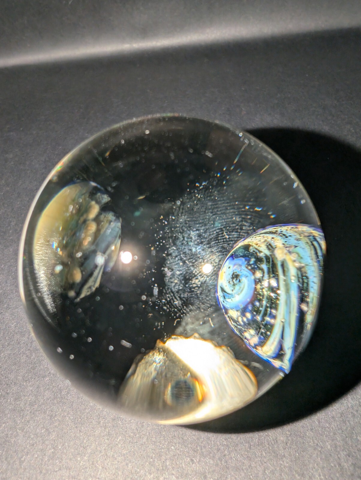 Contemporary Art Glass Galaxy Marble 2.32″ Borosilicate MIB Handmade Koutsouros