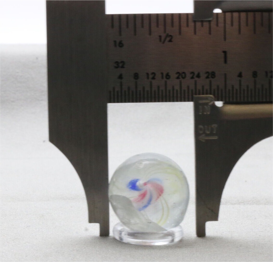 Vintage German Swirl Latticinio Pink White & Blue 3/4″ Glass Marble