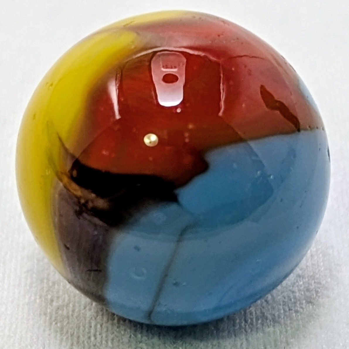 Vintage Vitro Agate Superman Hybrid Marble. 22.86 mm Wet Mint; Oxblood,