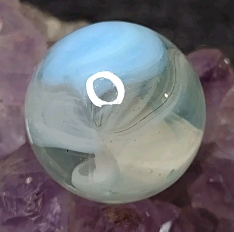 Lovely 💎NM++ Robins Blue Wispy Phantom Conqueror Vitro Vintage Marbles .65″