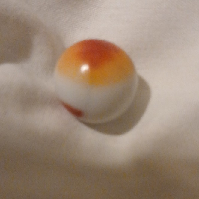 Machine Made Swirl Toy Marble White Orange Red for Ages 4-7 8-11 Years