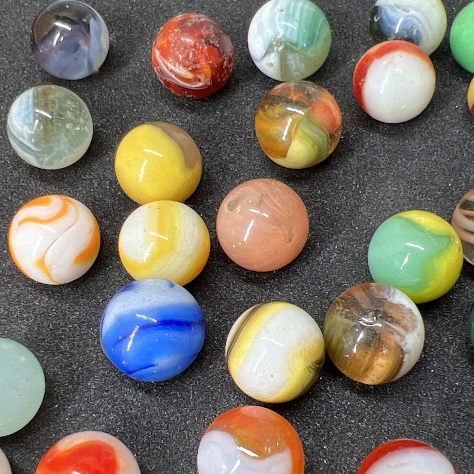 Vintage Akro Agate Peltier Christensen Glass Swirl Marble (30 Lot) Great Lot!