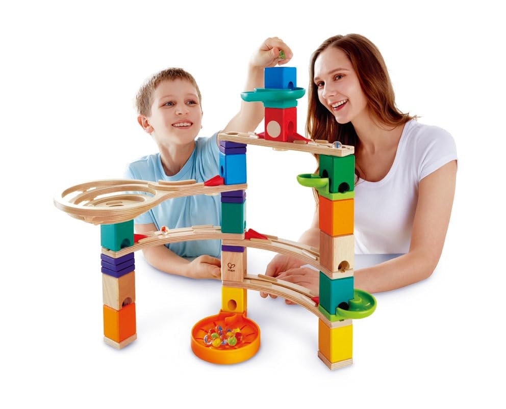 Hape Quadrilla Cliffhanger Wooden Marble Run 27 x 31 x 12 cm, Multicolor