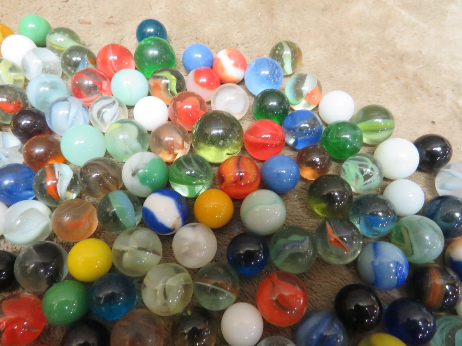 Vintage Glass Marble Toy Collection Mixed Shooters Peewees Standard Steelies