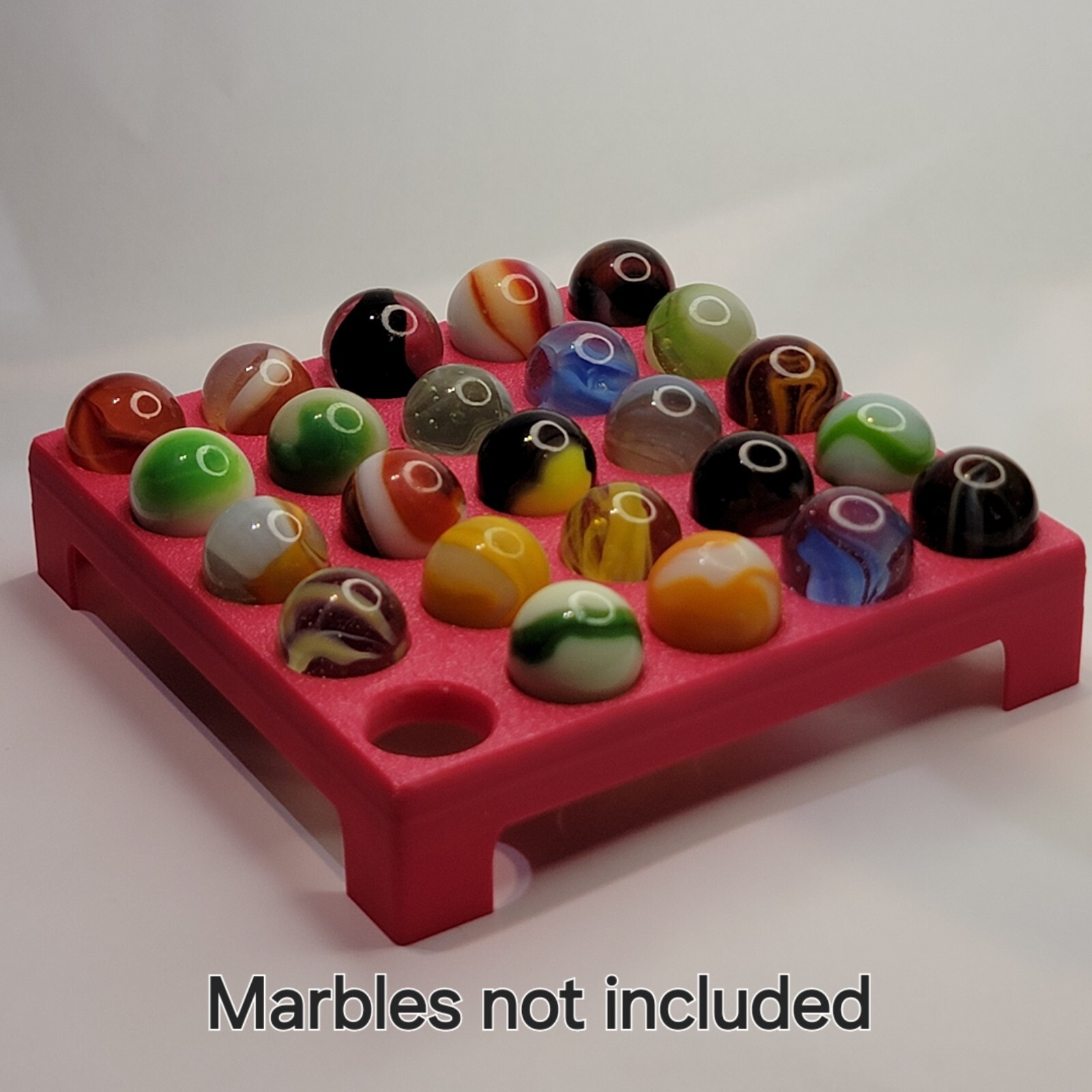 Pink Display for marbles – Storage For 25 Marbles or Spheres Lot # 5904