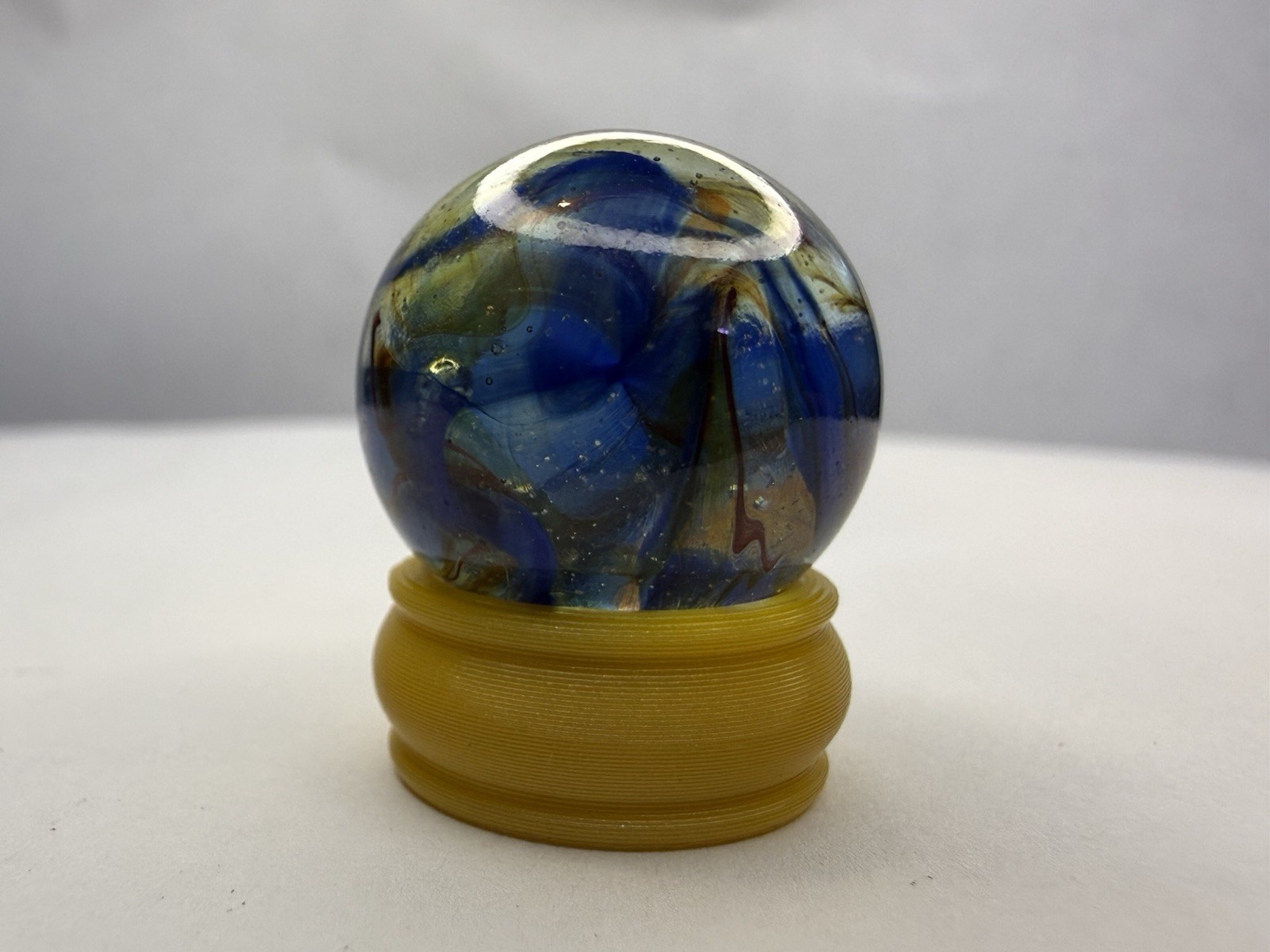 Glass .72” Marble With Display lot #8862 See Photos Description