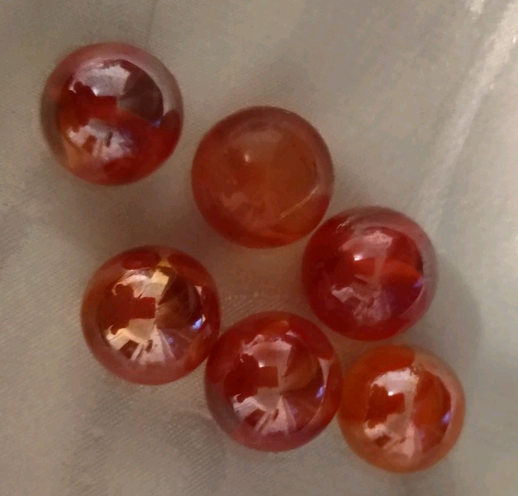 Vintage Beautiful Lot 6 Vitro Cat’s Eye Marble .55 Inches (Ref 202)