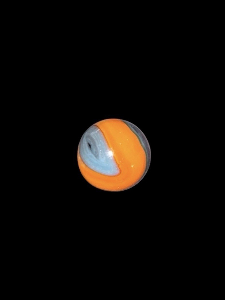 Vintage Peltier NLR Superman Marble Blue Base Orange Patch National Line Rainbo