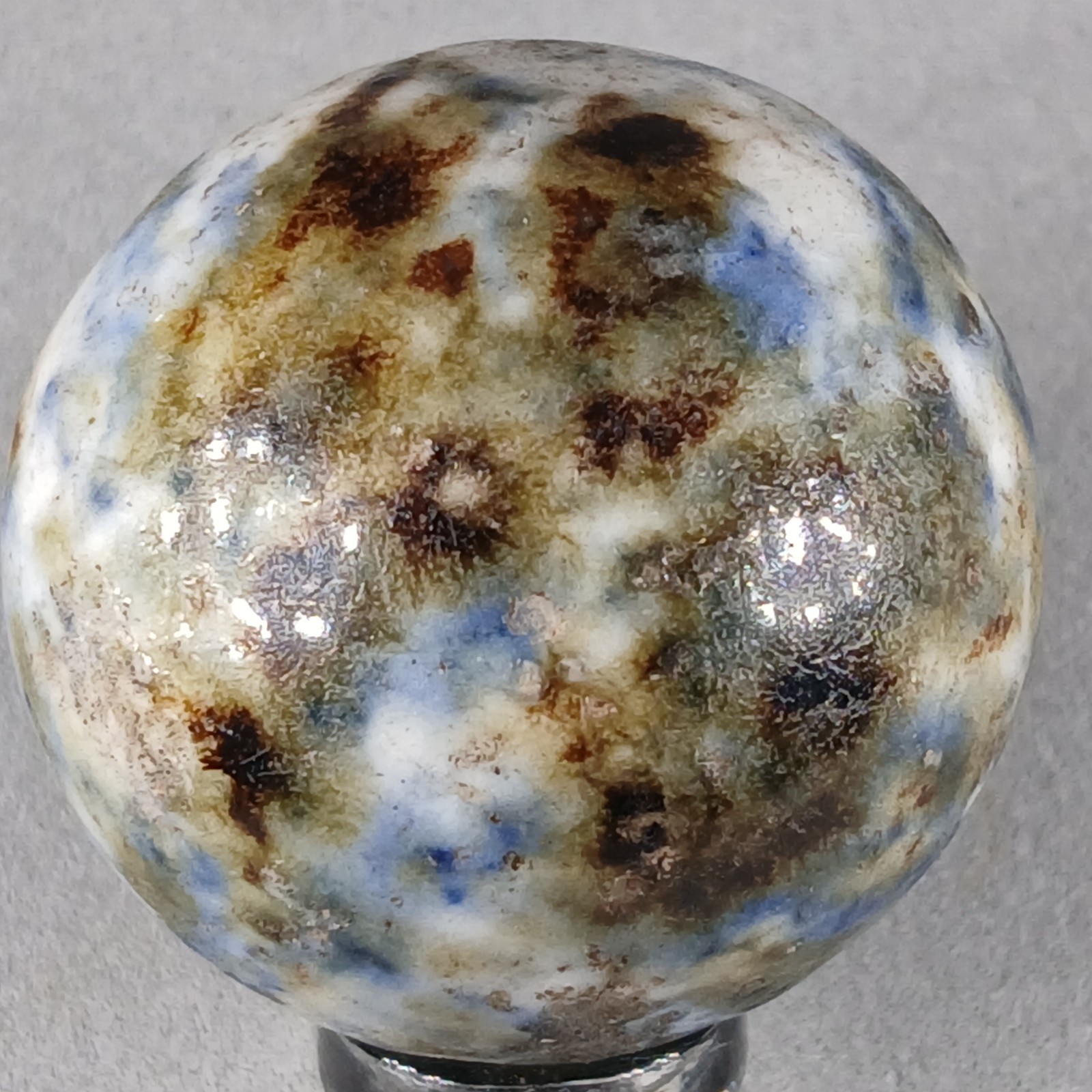 Large Vintage Fancy Bennington Clay Marble 1.14 Inches Near-Mint Condition