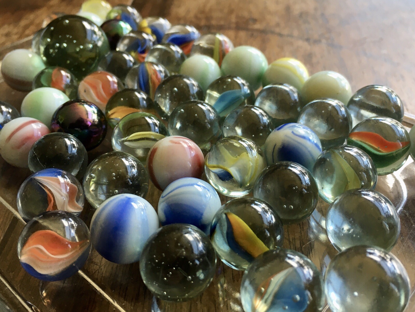 Vintage Marble Lot 52 pieces Peltiers & Good Assortment 1930’s-1940’s w Shooter