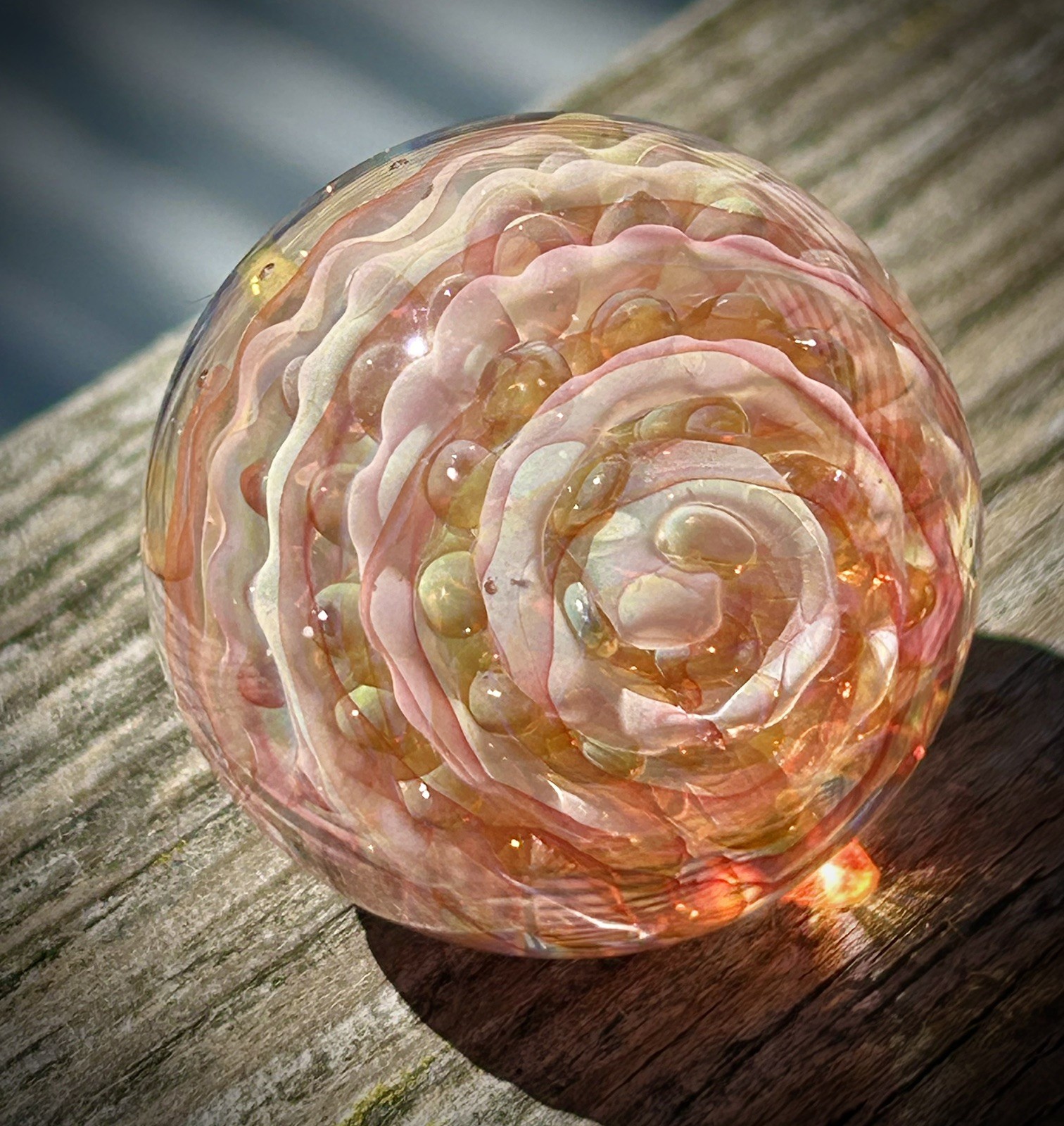 Contemporary Art Glass Marble 1.25″ Fumed Borosilicate MIB Handmade Boro Boyle