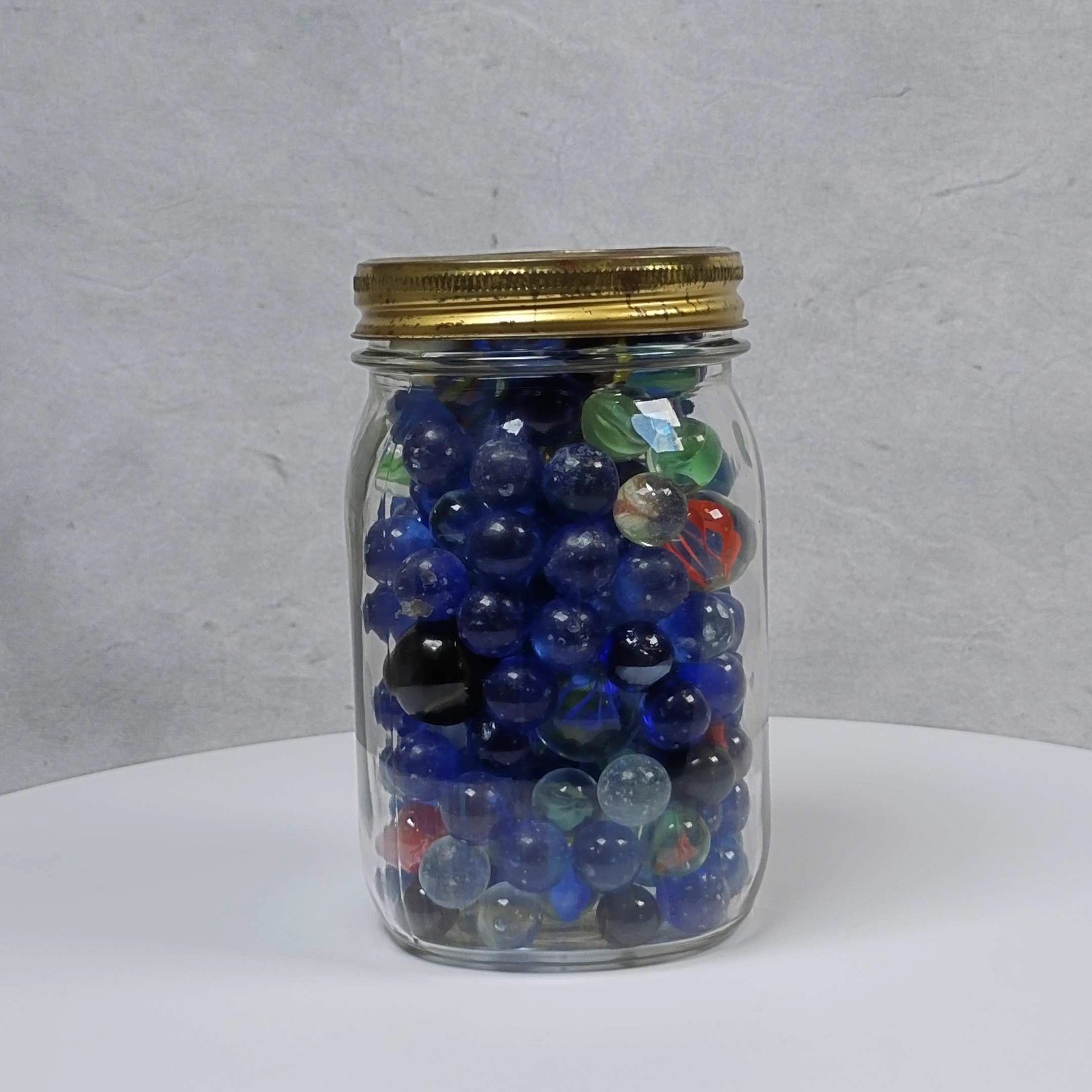 Kilner Dual Purpose Jar with 190 Assorted Glass Marbles Vintage Collection