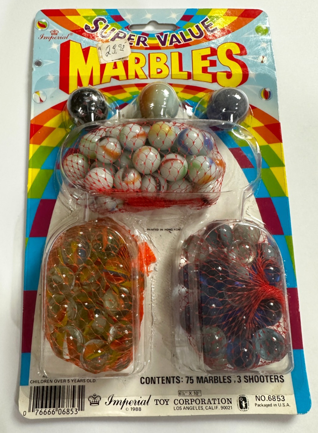 Lot of 2 Imperial Toy Corp 75 Marbles with 3 Super Shooters No 6853 1988