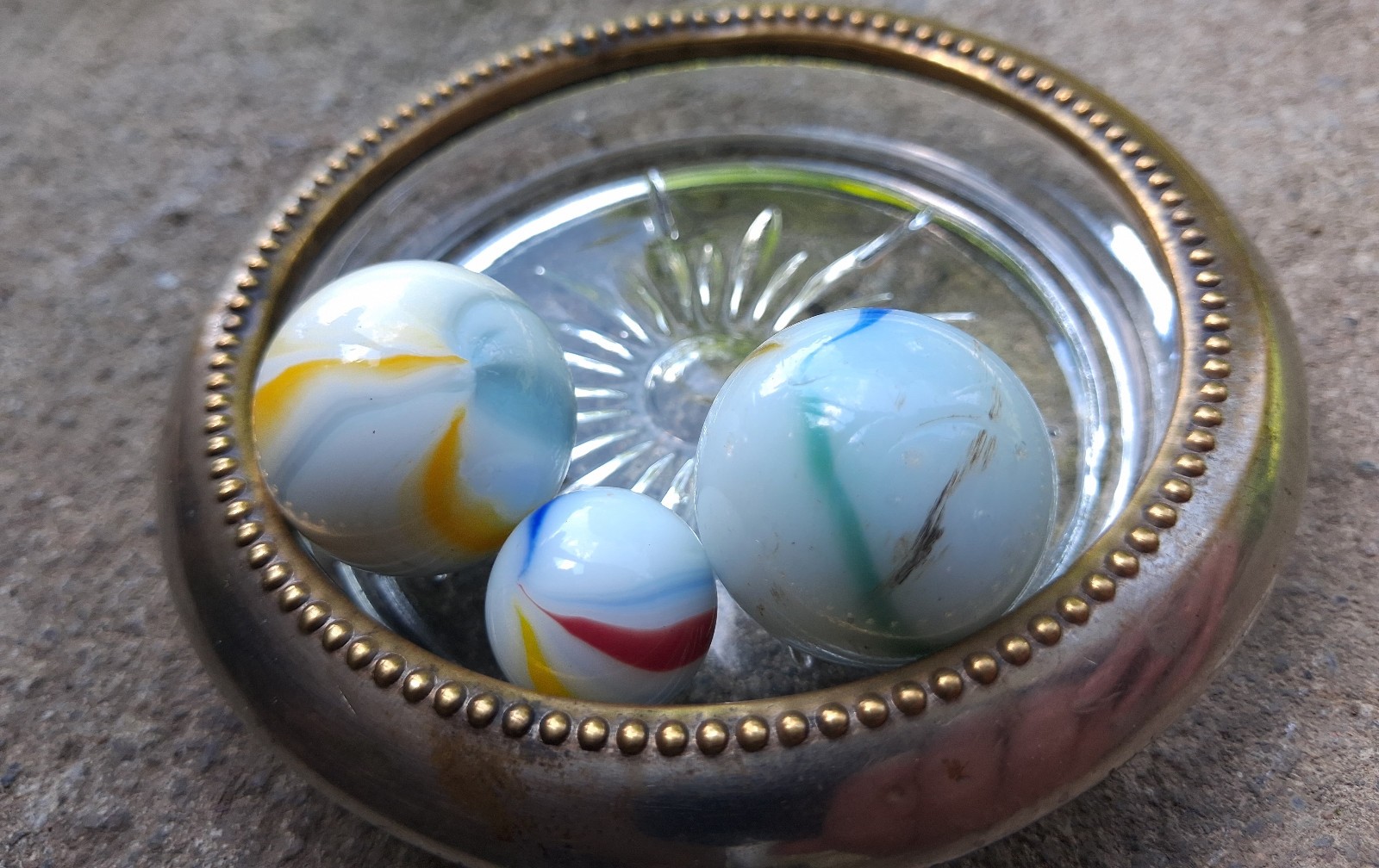 3 Imperial Asian Vacor Patch Marbles Vintage .65-.99