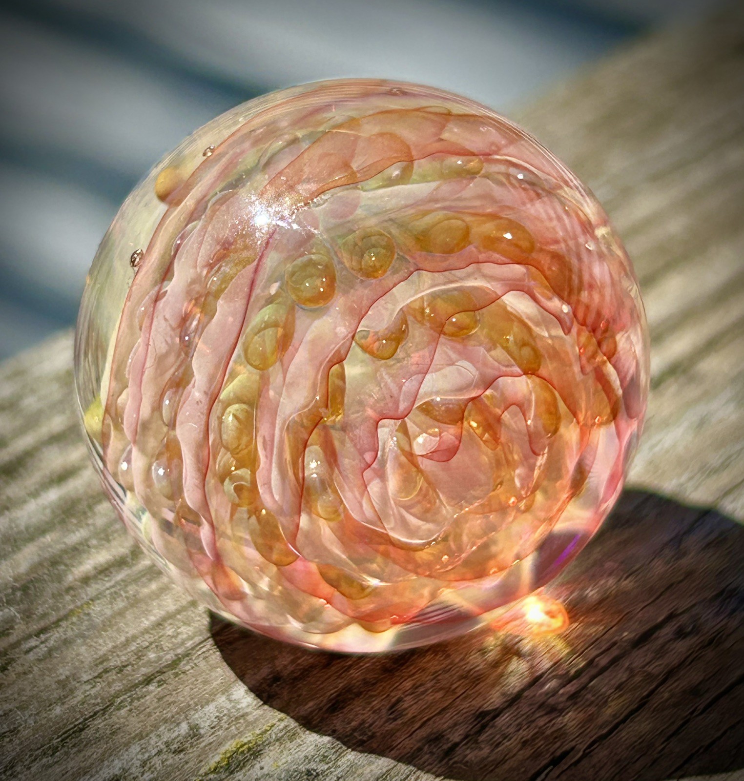 Contemporary Art Glass Marble 1.25″ Fumed Borosilicate MIB Handmade Boro Boyle