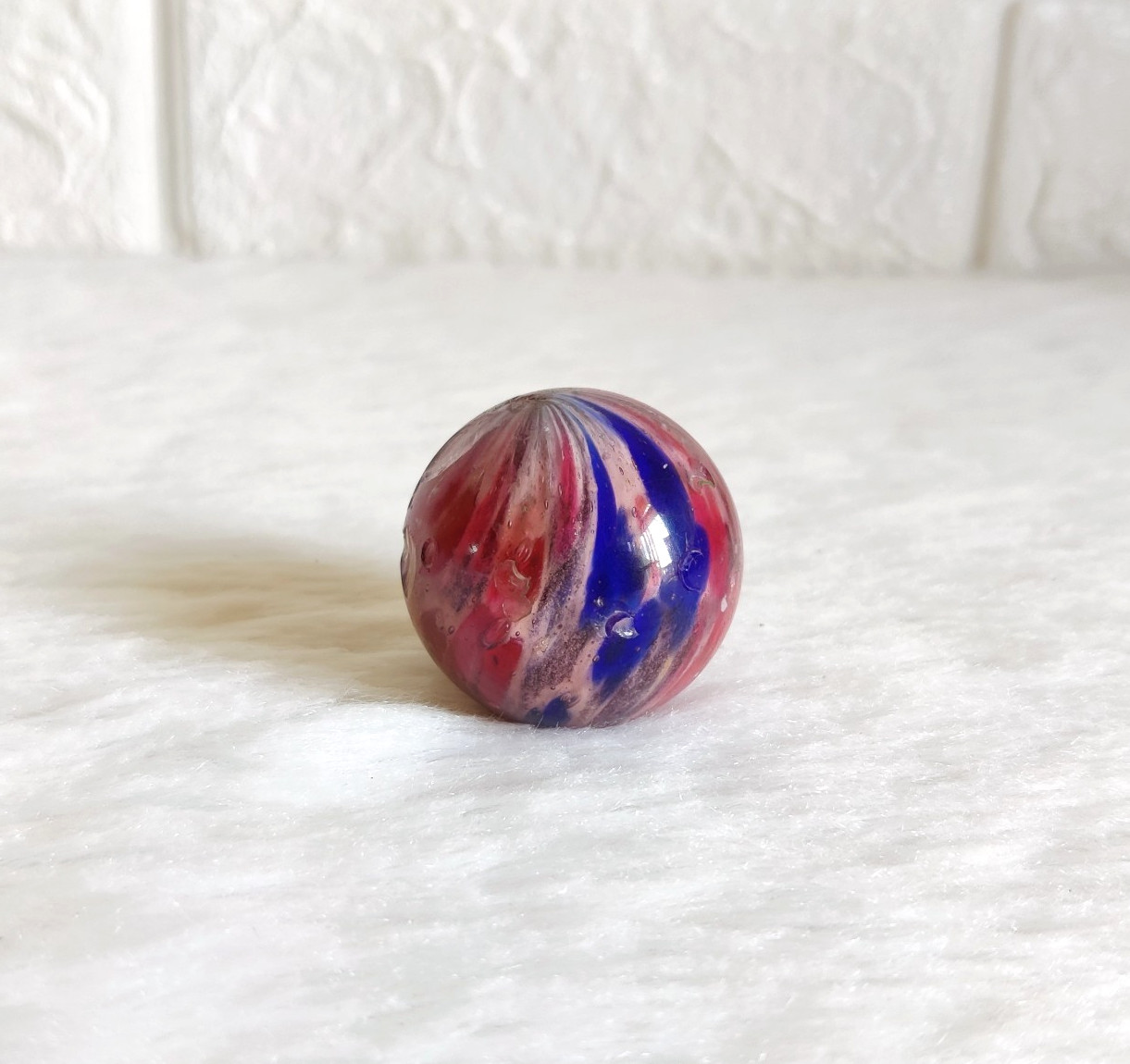 Antique Handmade Onion Skin German Glass Marble Multicolor 1.6″ Original GS200