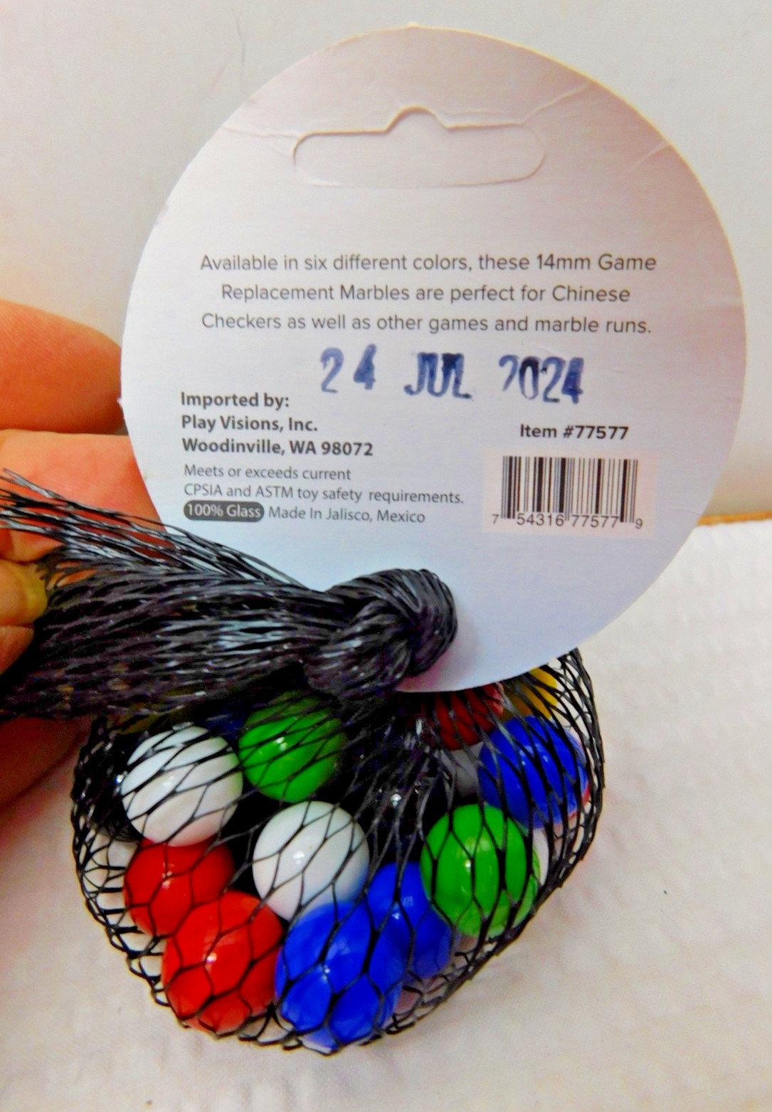 30 Pcs Bag Replacement Game Marbles-14mm Six Colors Of 5 , Chinese Checkers