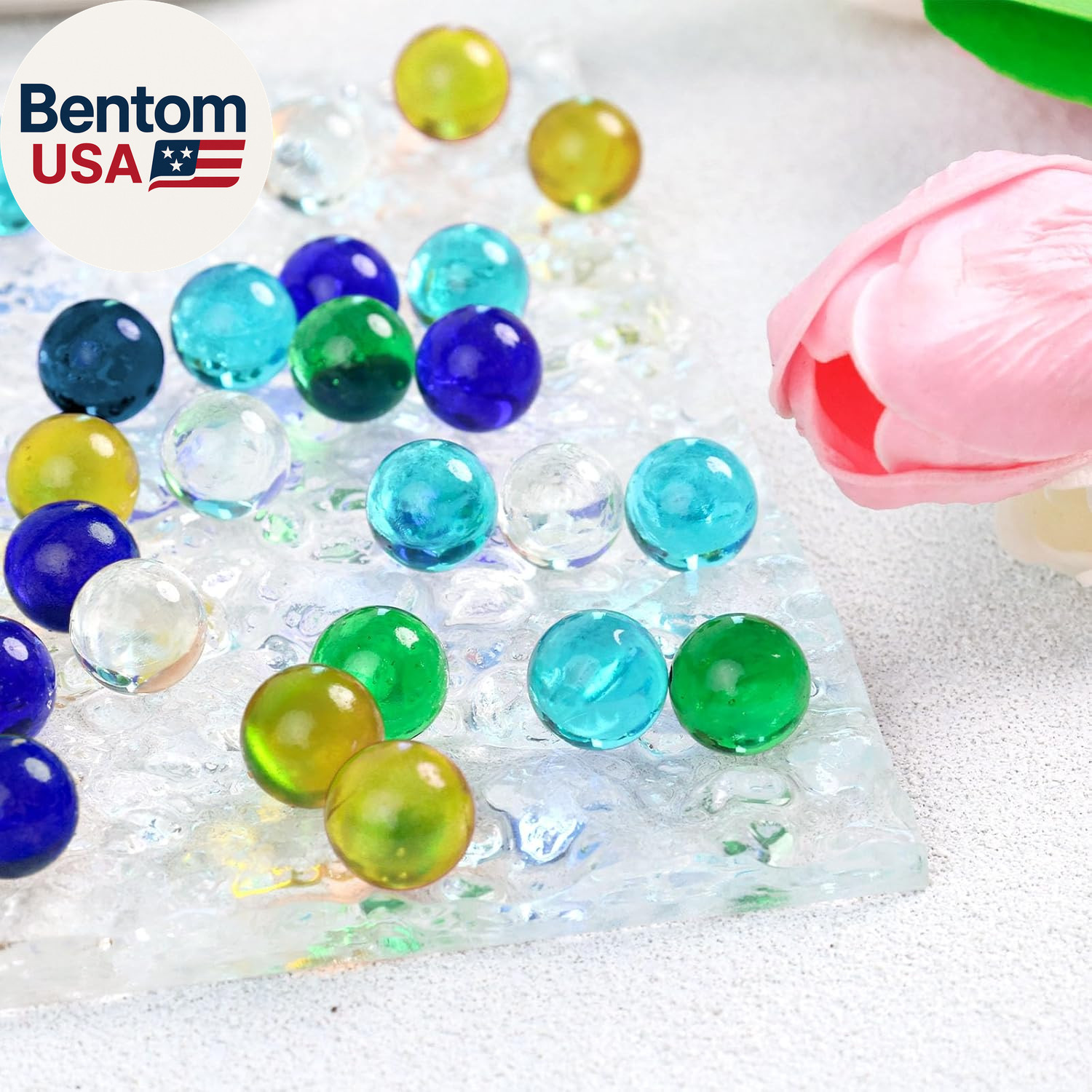 50 PCS Beautiful Player Marbles Bulk for Marble Games,Multiple Colors(1 Whistle