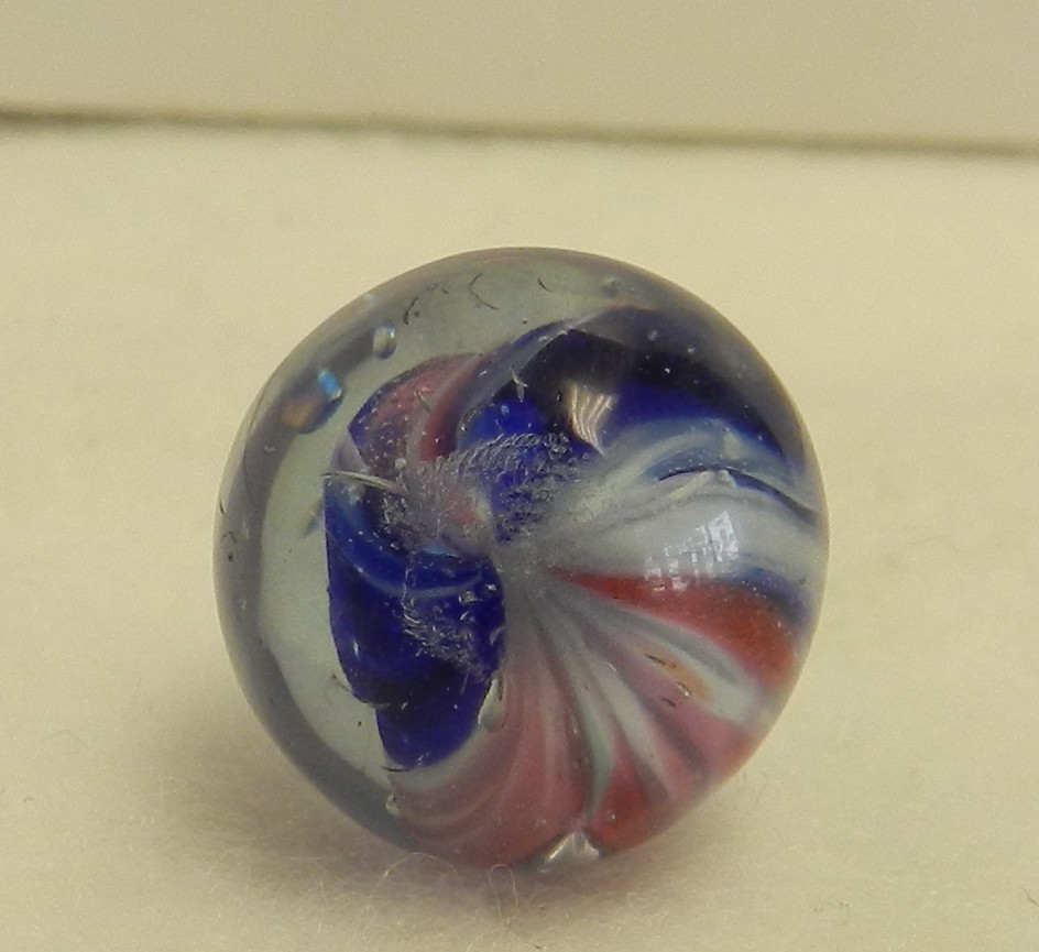 #20441m Small .56 In Vintage German Handmade Shrunken Onionskin Marble