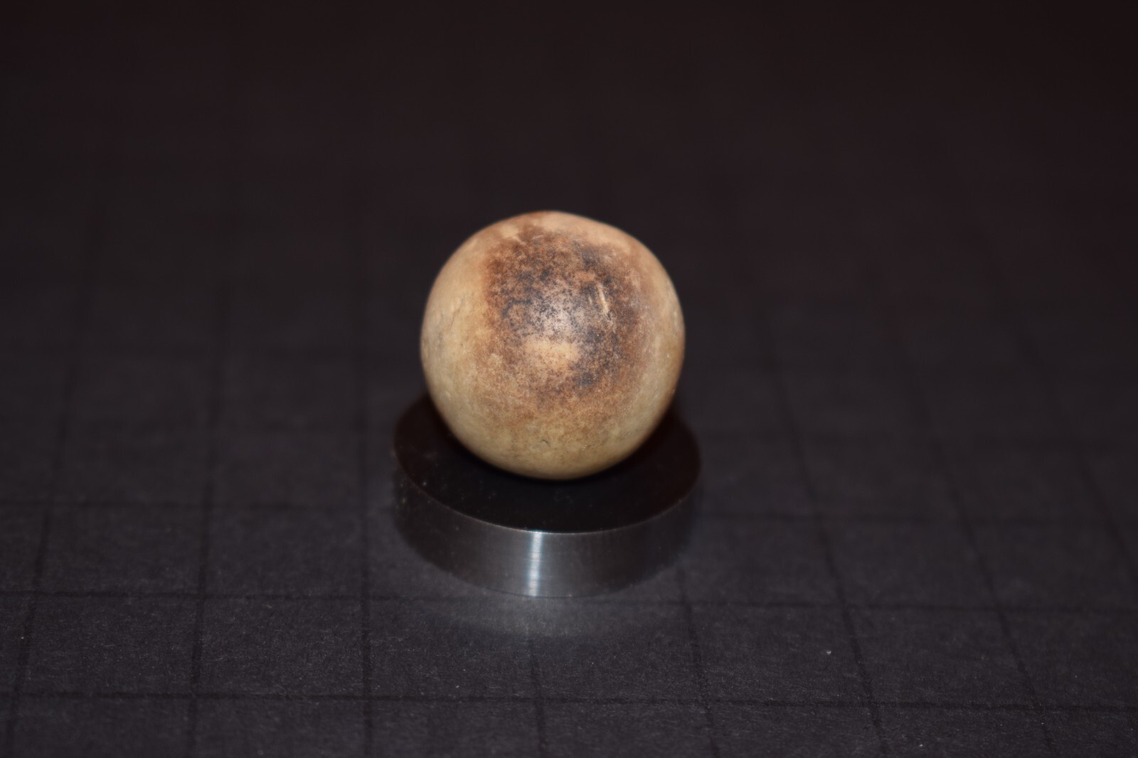 Antique Victorina Era 1800’s Earthtone Dyed Hard Clay Toy Marble Size .859″