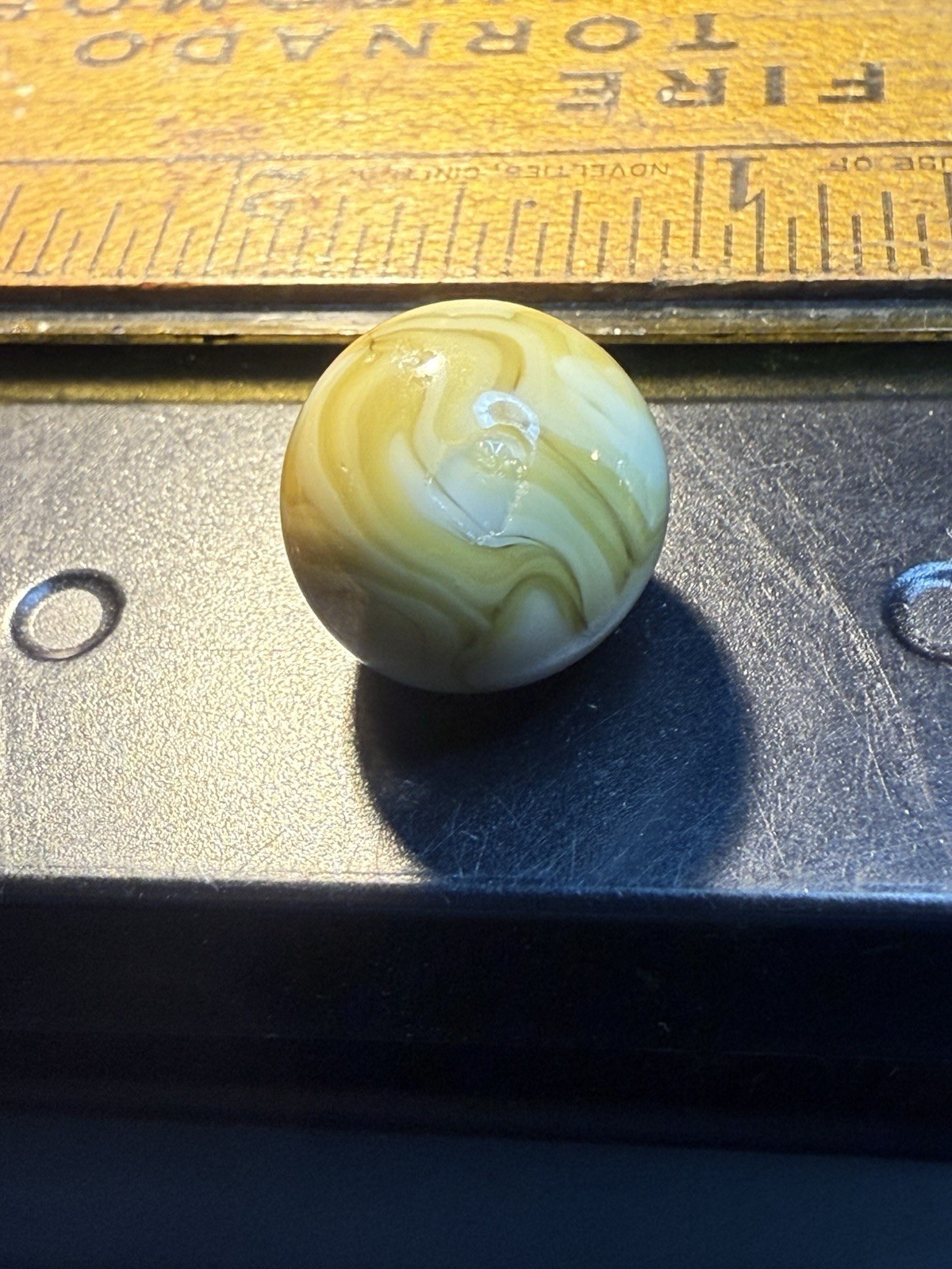 Ravenswood Butterscotch Swirl Old Vintage Marble White Tan Colors