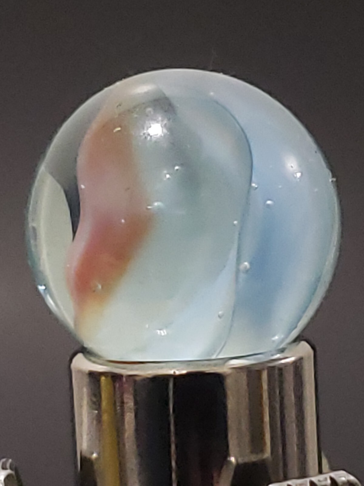 Cats Eye Marble Clear 5/8″ Vintage 4 Vein #111