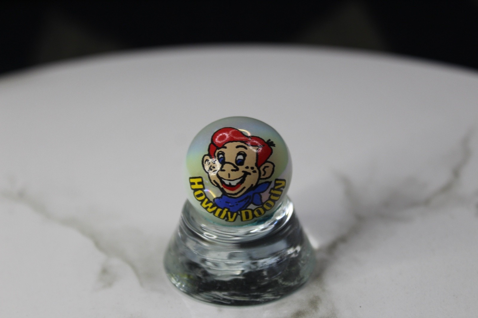 Vintage Howdy Doody Glass Marble or Paperweight Souvenir Figurine