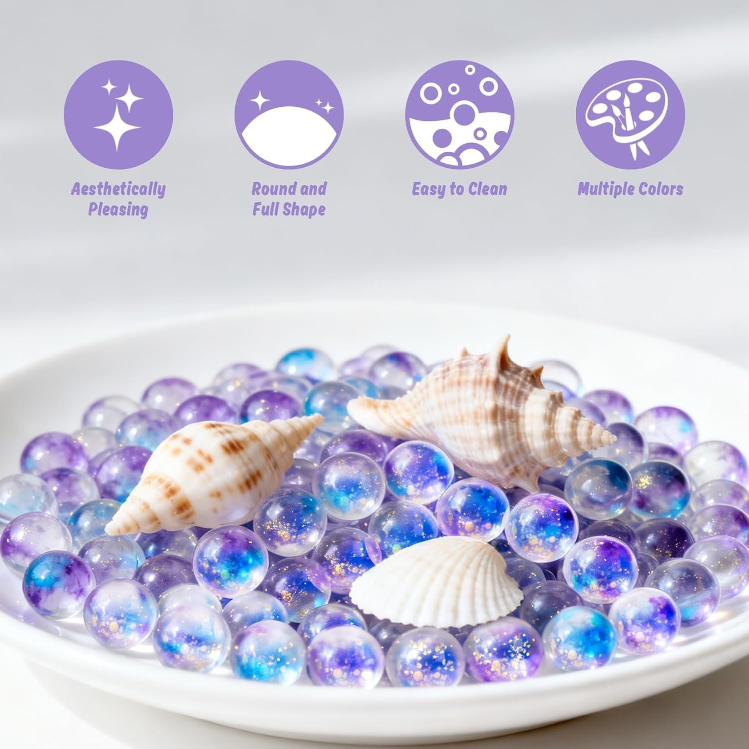 Glass Marbles – 100 Pcs Purple Cat Eye 0.39 Inch Bulk Marbles for Games, DIY …