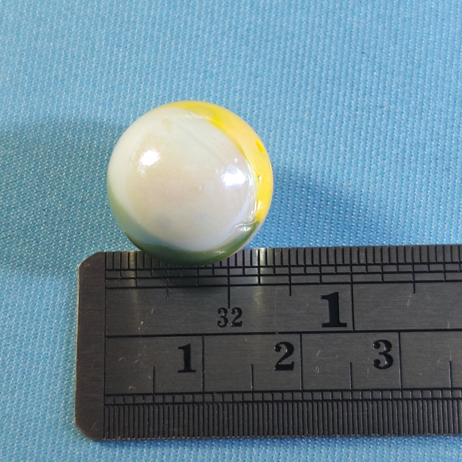 Vintage Glass Marble – Vacor Candy Green Yellow Iridescent