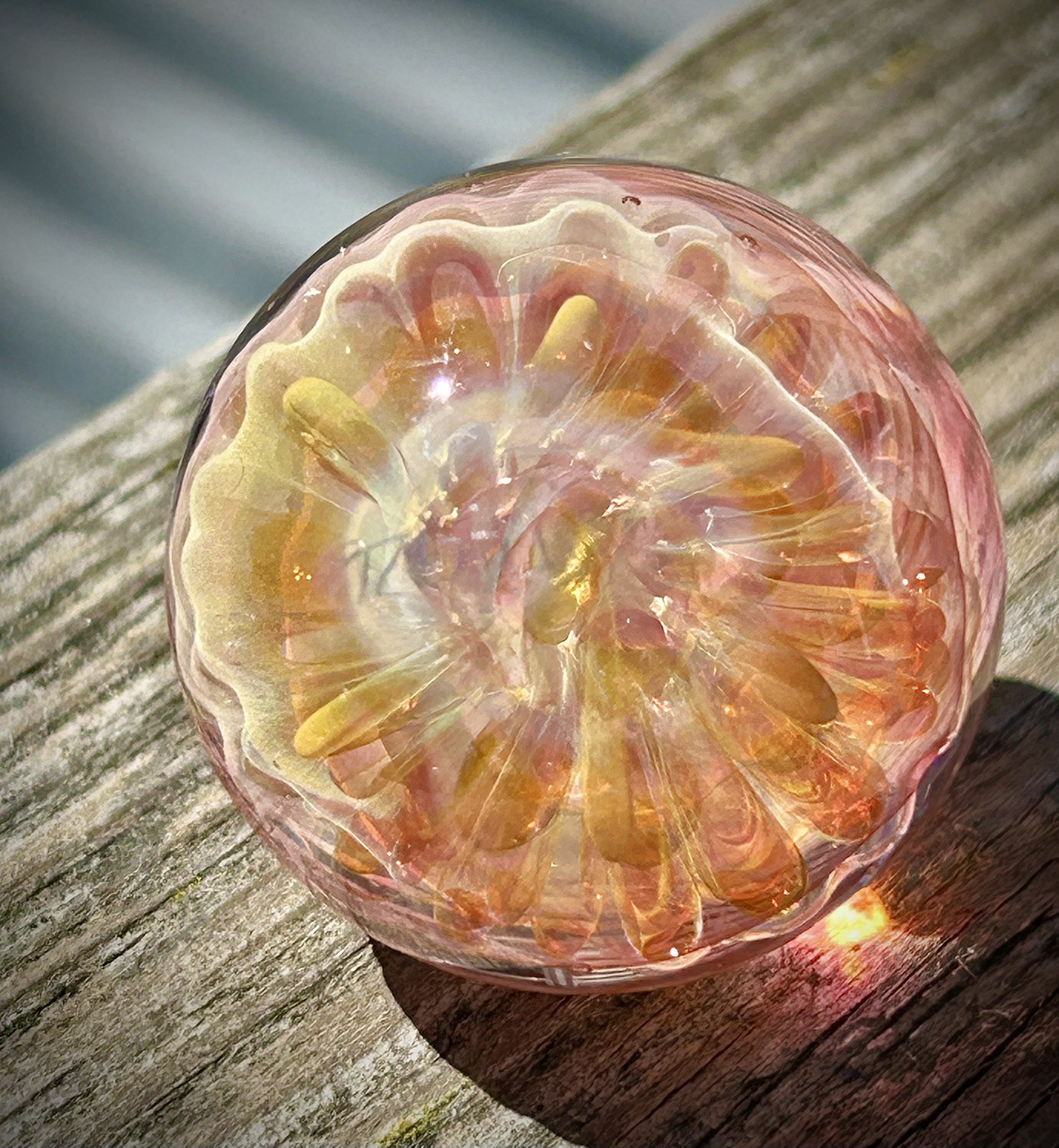 Contemporary Art Glass Marble 1.25″ Fumed Borosilicate MIB Handmade Boro Boyle