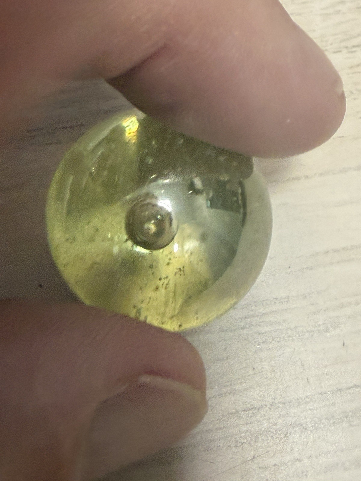 Vintage Vaseline Uranium Translucent Shooter Glass Marble .99 Inches