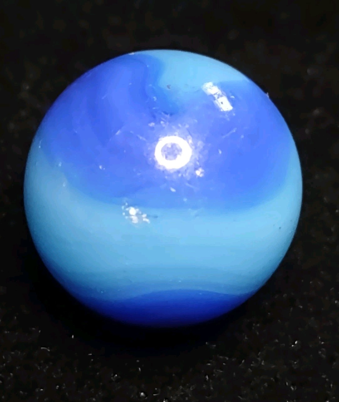 .69″ Persian Blue Special Two Color AKRO Agate CORKSCREW Swirl VINTAGE Marble