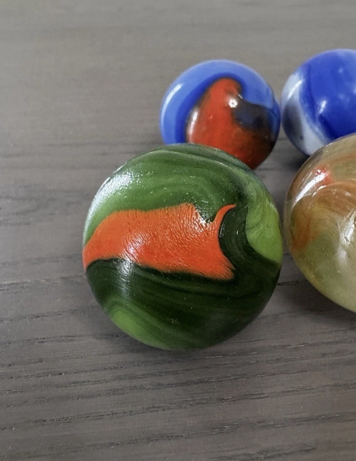 Vintage Marble Lot – 42mm Toebreaker Large Shooter – 5 Total Marbles$75obo
